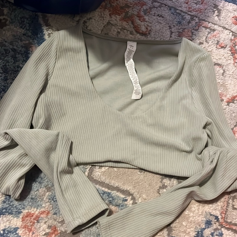 ALO Ribbed Defined Long Sleeve Bra